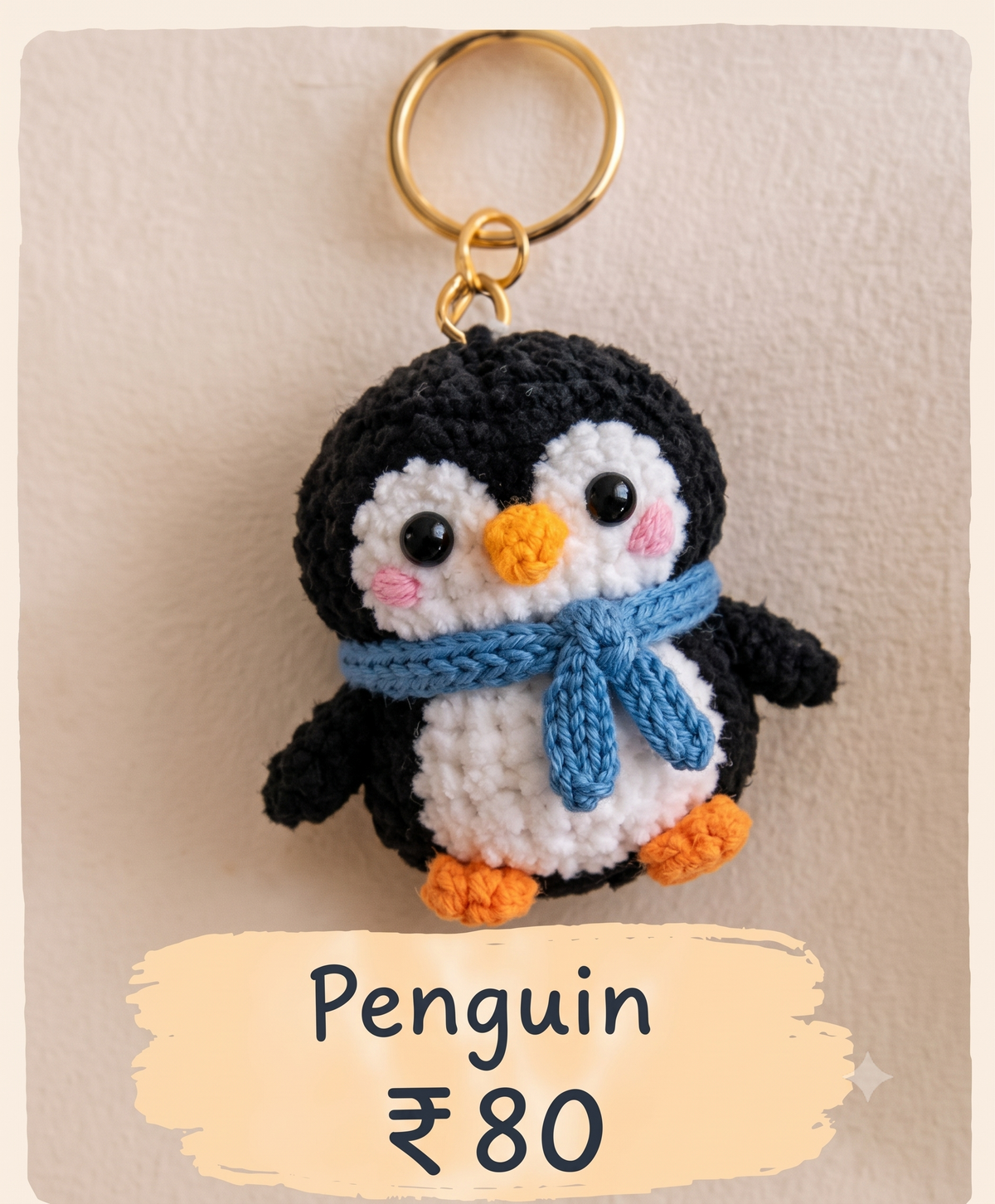 Handcrafted Penguin Keychain