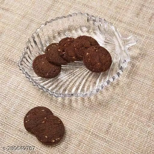 Elegant Transparent Crystal Glass Leaf Serving Plate – Set of 2