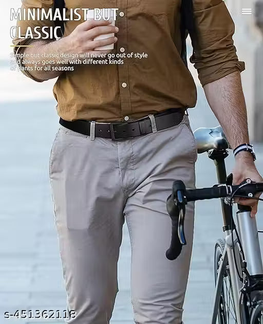 Black Leather Belt | Classic Men's Formal & Casual Belt.