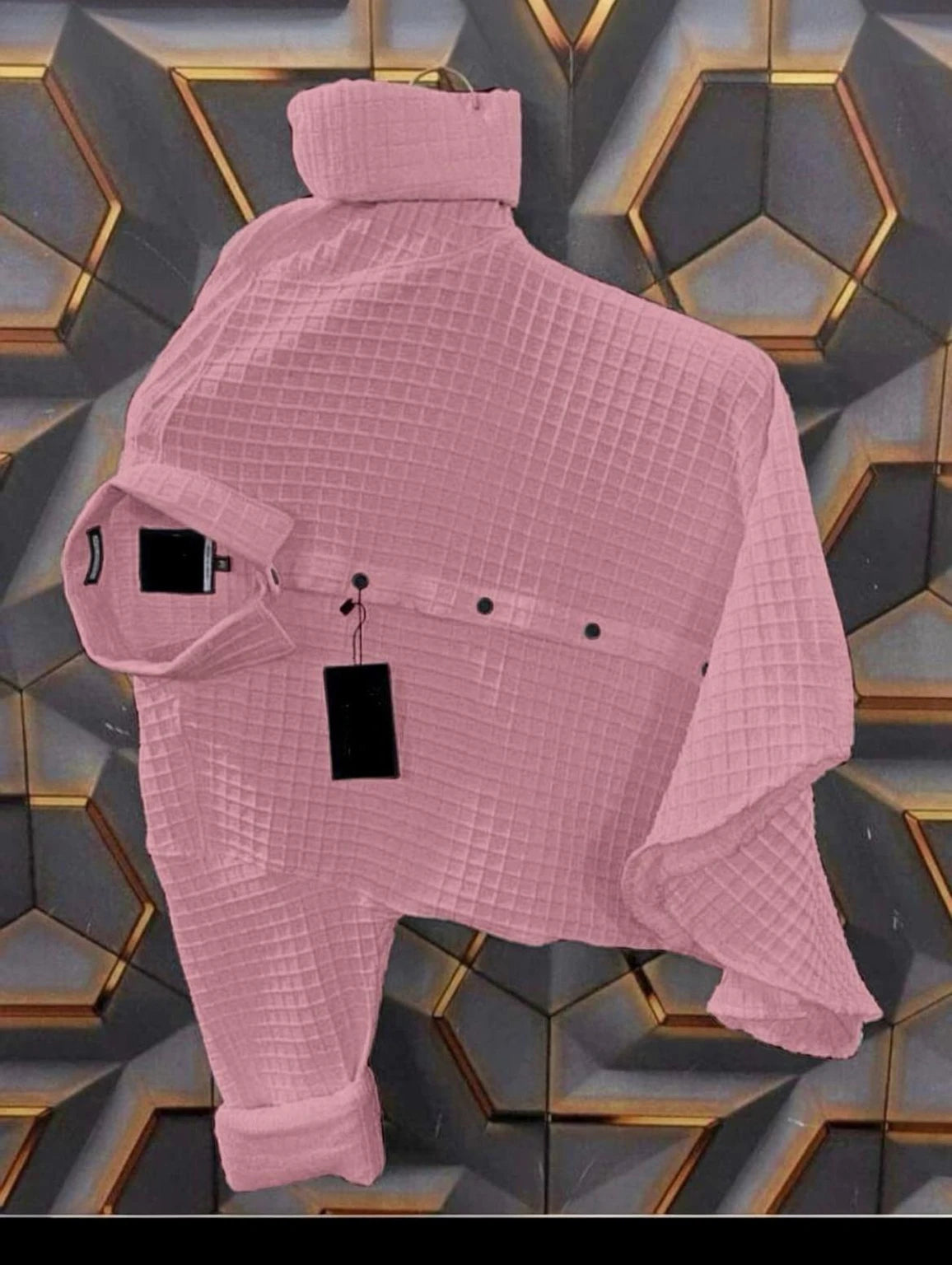 Men's Pink Polycotton Casual Shirt | Regular Fit Roll-Up Sleeve Western Wear