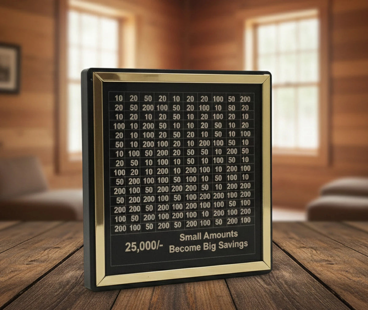 ₹25,000 Money Saving Wooden Bank – Savings Challenge Box