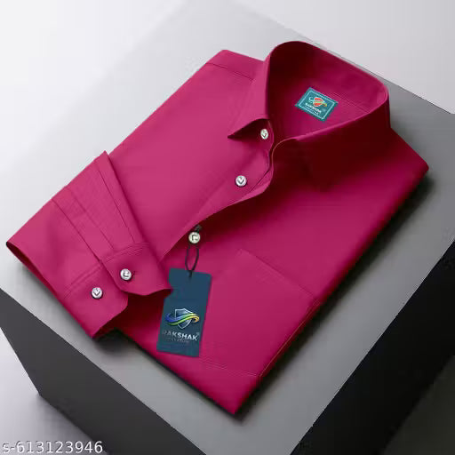 Fatty Mouse Men's Maroon Cotton Blend Shirt | Full Sleeve Formal &amp; Casual Wear