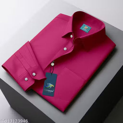 Fatty Mouse Men's Maroon Cotton Blend Shirt | Full Sleeve Formal &amp; Casual Wear