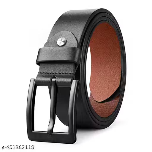 SHOPGLOBAL Black Leather Belt | Classic Men's Formal &amp; Casual Belt.