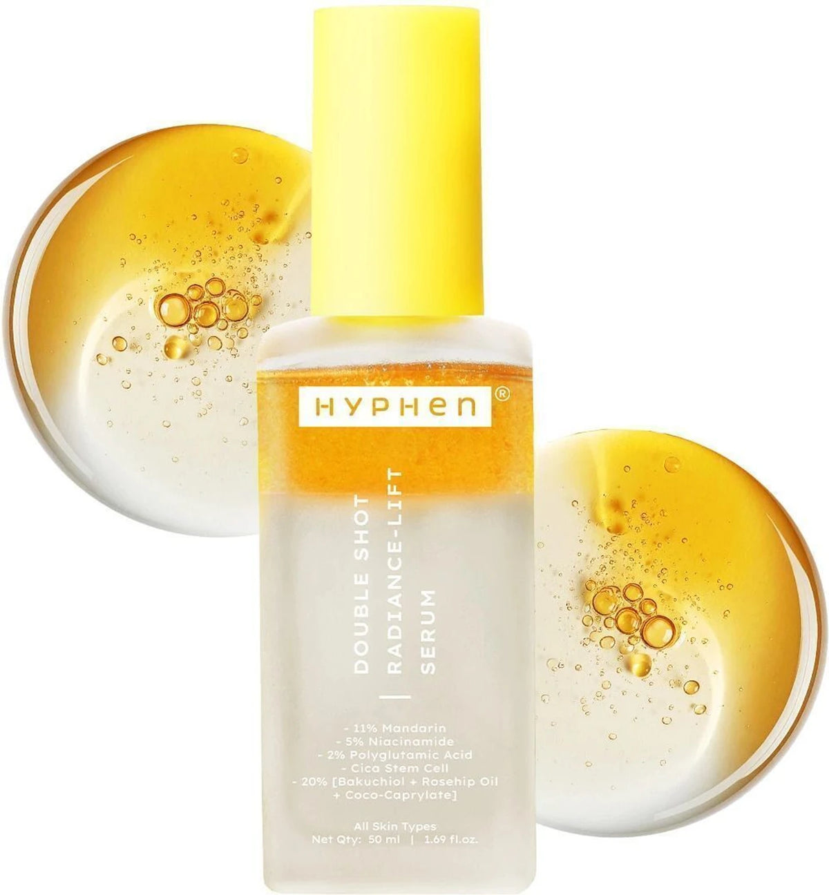 HYPHEN Double Shot 18% Brightening + 20% Collagen Face Serum | Fade Dark Spots (50 ml)