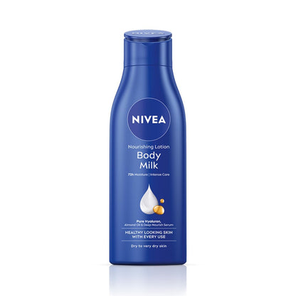 NIVEA Nourishing Body Milk 600ml Body Lotion with Hyaluronic Acid | 72Hr Hydration | Deep Moisture Care for Very Dry Skin | Enriched with Almond Oil | Smooth, Radiant & Healthy Looking Skin Care
