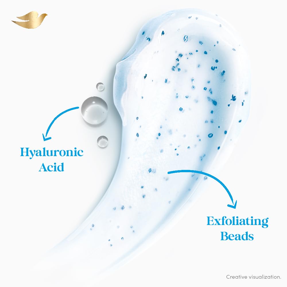 DOVE Exfoliating Bodywash, 825ml, for Smooth Radiant Skin, with Triple Hydration Serum & Glycerine, Dermatologically Tested, Paraben & Sulphate-Free, for Men and Women