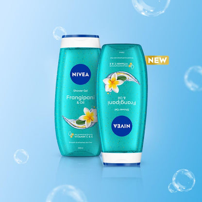 NIVEA Frangipani & Oil 250ml Body Wash| Shower Gel with Care Oil Pearls| Refreshing Scent of Frangipani Flower|Clean, Healthy & Moisturized Skin