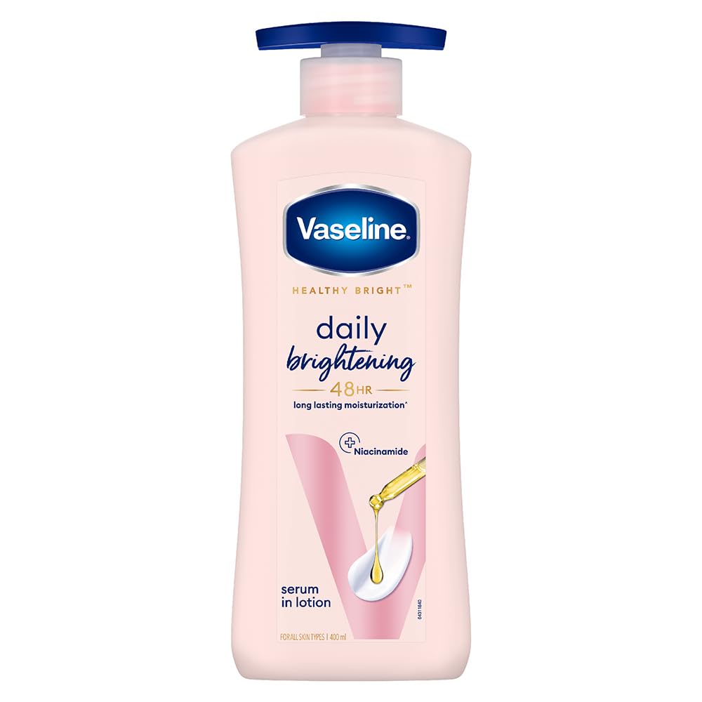 Vaseline Daily Brightening Body Lotion For Healthy & Glowing Skin with Niacinamide 400ml (Pack of 1)