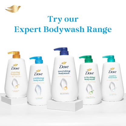 DOVE Exfoliating Bodywash, 825ml, for Smooth Radiant Skin, with Triple Hydration Serum & Glycerine, Dermatologically Tested, Paraben & Sulphate-Free, for Men and Women