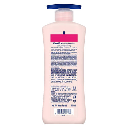 Vaseline Daily Brightening Body Lotion For Healthy & Glowing Skin with Niacinamide 400ml (Pack of 1)