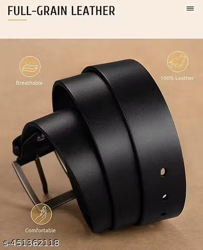 Black Leather Belt | Classic Men's Formal &amp; Casual Belt.