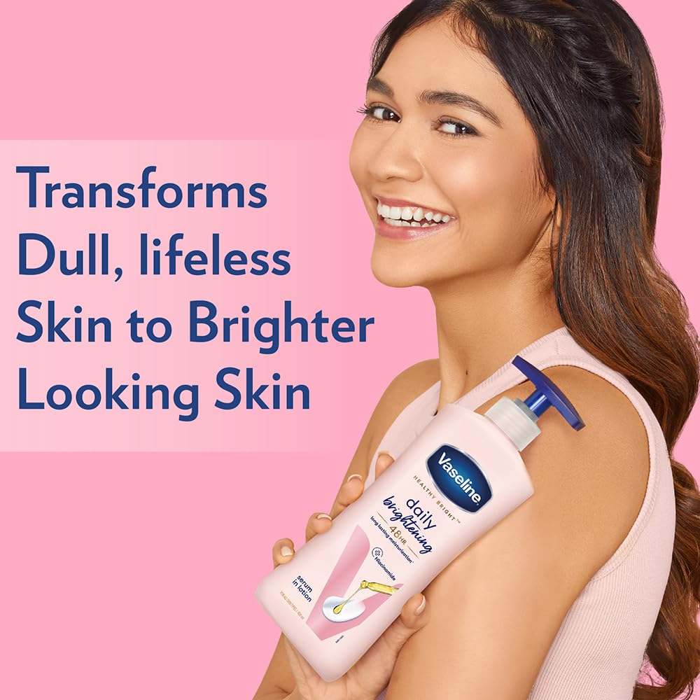 Vaseline Daily Brightening Body Lotion For Healthy & Glowing Skin with Niacinamide 400ml (Pack of 1)