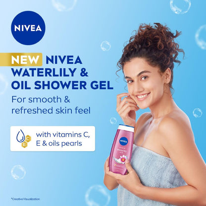 NIVEA Waterlily & Oil 250ml Body Wash| Shower Gel with Care Oil Pearls| Refreshing Scent of Waterlily Flower|Clean, Healthy & Moisturized Skin