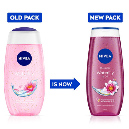 NIVEA Waterlily & Oil 250ml Body Wash| Shower Gel with Care Oil Pearls| Refreshing Scent of Waterlily Flower|Clean, Healthy & Moisturized Skin