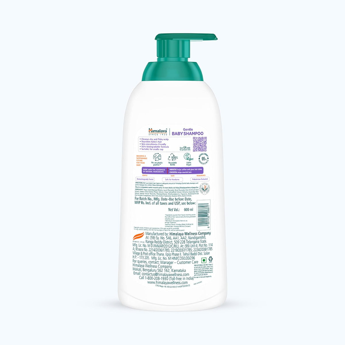 Himalaya Gentle Baby Shampoo with phyto-proteins|No Tears|pH 5.5|600ml