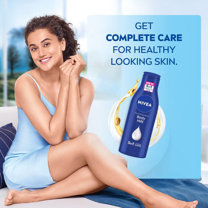 NIVEA Nourishing Body Milk 600ml Body Lotion with Hyaluronic Acid | 72Hr Hydration | Deep Moisture Care for Very Dry Skin | Enriched with Almond Oil | Smooth, Radiant & Healthy Looking Skin Care