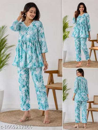 Peplum Top & Pant Co-ord Set