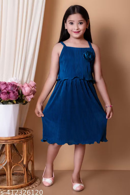 KiyafetleR Baby Girls' Stylish Printed Fit & Flare Dress