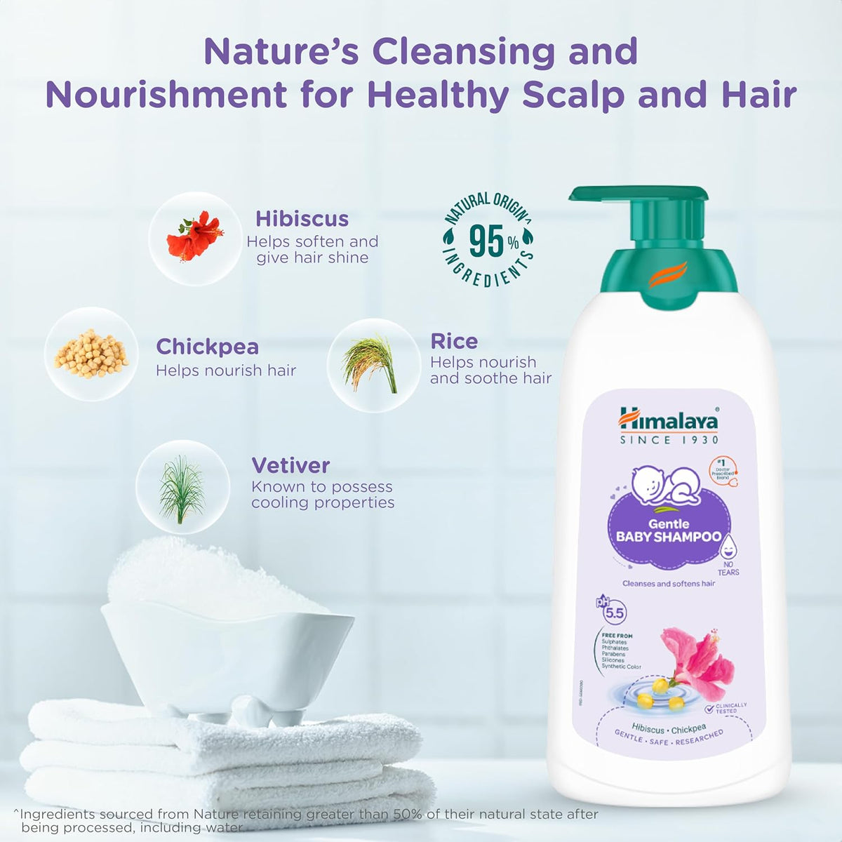 Himalaya Gentle Baby Shampoo with phyto-proteins|No Tears|pH 5.5|600ml