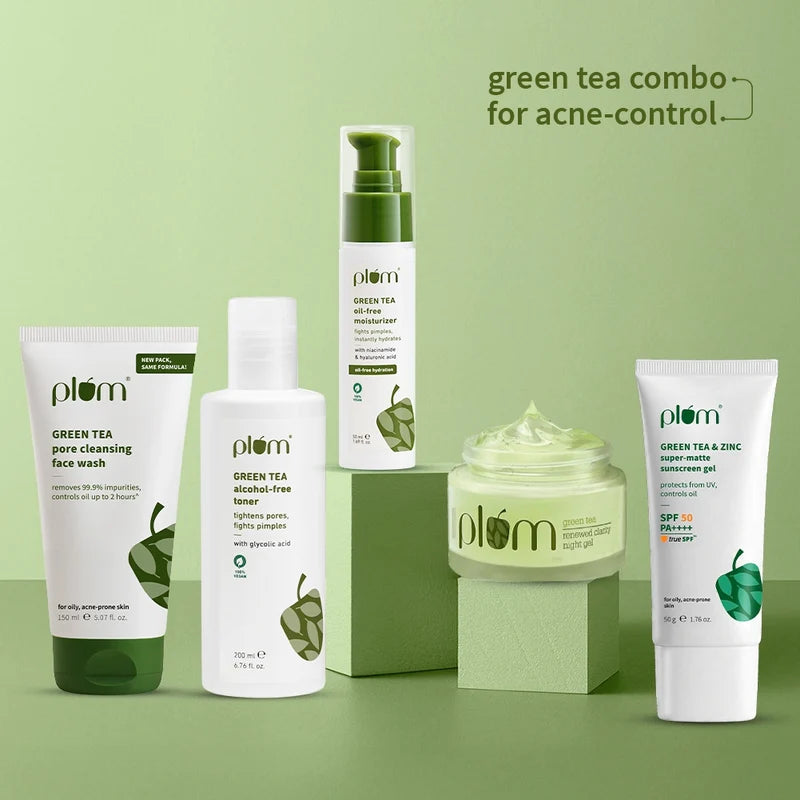 Plum Green Tea Goodbye Acne Combo + 3 𝙁𝙧𝙚𝙚 𝙂𝙞𝙛𝙩𝙨*