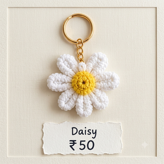 Handmade Daisy Keychain