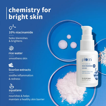 Plum Niacinamide Bright & Clear Skin Combo + 2 𝙁𝙧𝙚𝙚 𝙂𝙞𝙛𝙩𝙨*