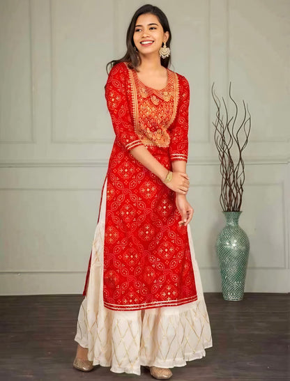 Women’s Lime Green Printed Straight Kurti