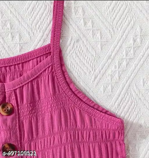 Attractive Girls’ Pink Sleeveless A-Line Frock & Dress