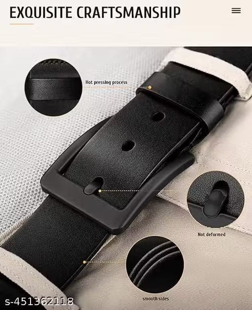Black Leather Belt | Classic Men's Formal &amp; Casual Belt.