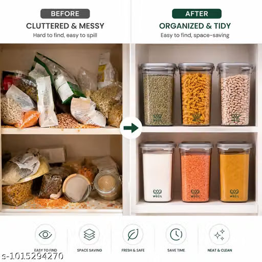Kitchen Storage Containers Set of 6 – BPA-Free Food Storage Boxes
