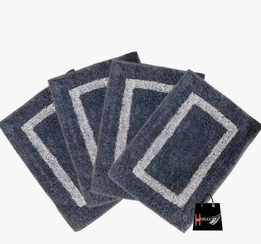 Cotton Doormat & Bath Mat Set of 3 | Soft, Absorbent, Machine Washable Floor Mats for Home