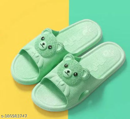 Cute Teddy Non-Slip Home & Bathroom Slippers – Lightweight Unisex Flip-Flops