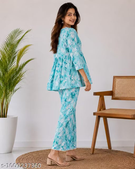 Peplum Top & Pant Co-ord Set