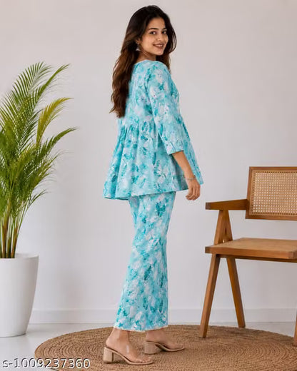 Peplum Top & Pant Co-ord Set