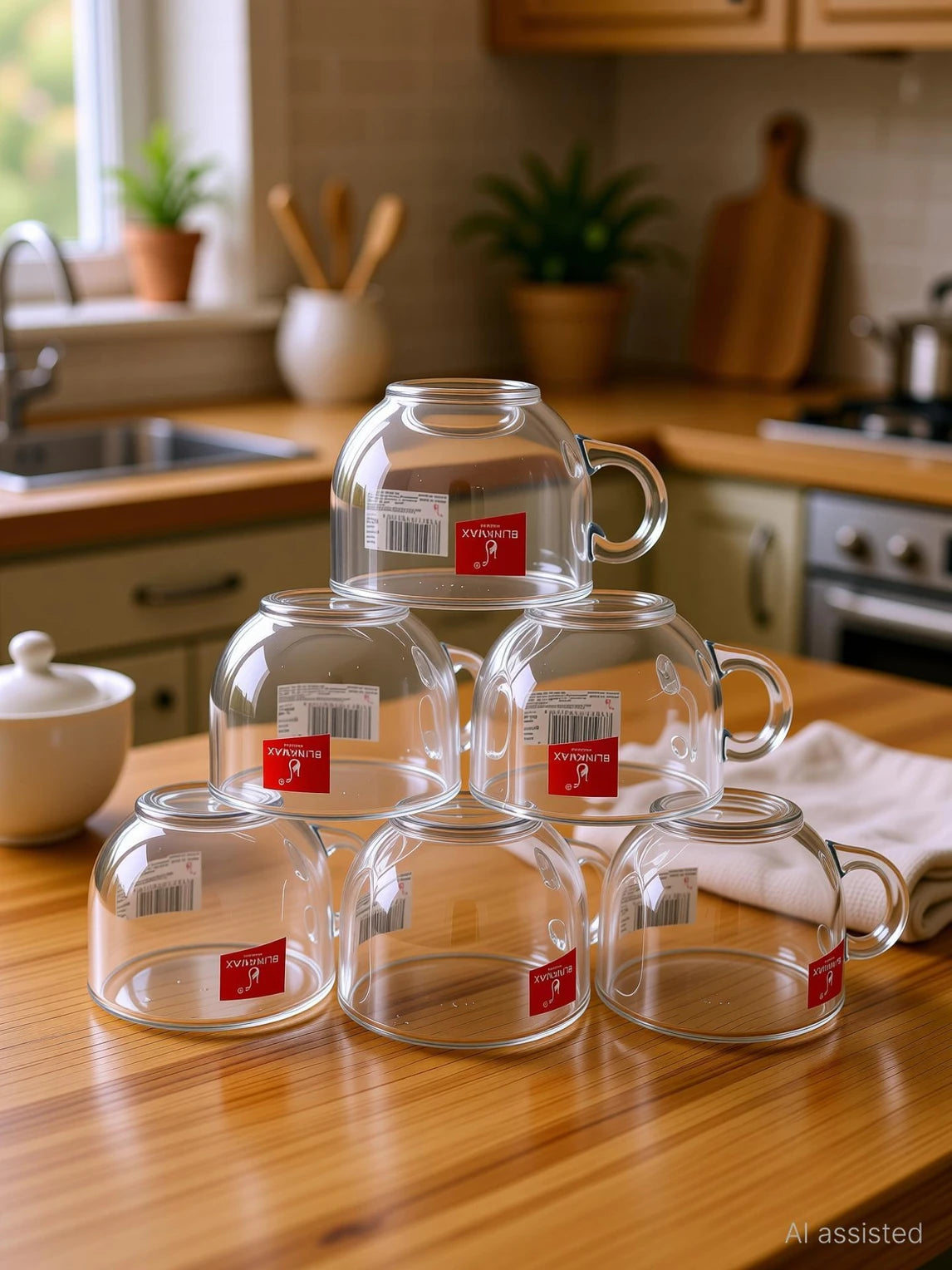 BLINKMAX Transparent Glass Tea & Coffee Cup Set of 6 – 150 ml