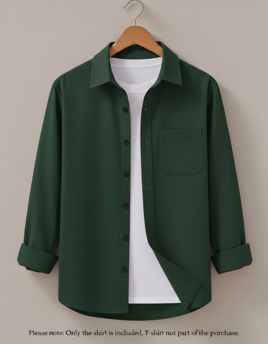 Men's Cotton Blend Casual Shirt | Regular Fit Full Sleeve Utility Shirt