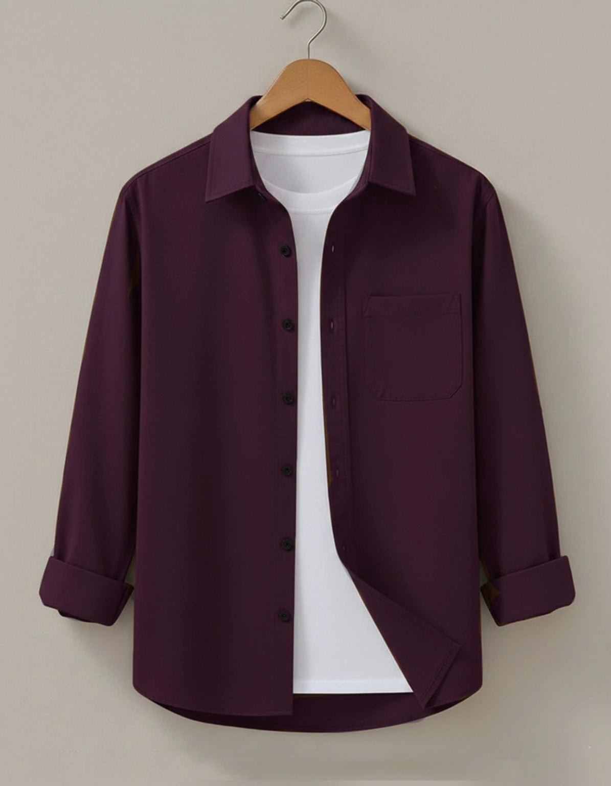 Men's Cotton Blend Casual Shirt | Regular Fit Full Sleeve Utility Shirt