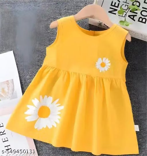 New Stylish Girls & Baby Girls Pink Printed Frock