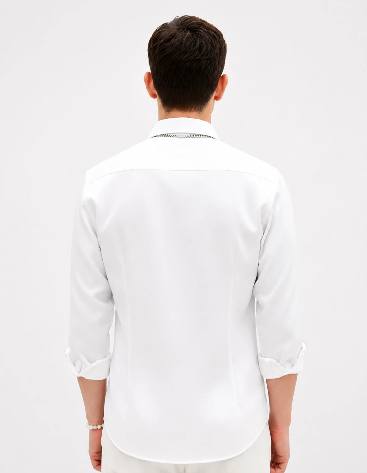 Men’s Classic White Cotton Formal Shirt – Full Sleeve Regular Fit