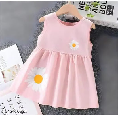 New Stylish Girls & Baby Girls Pink Printed Frock