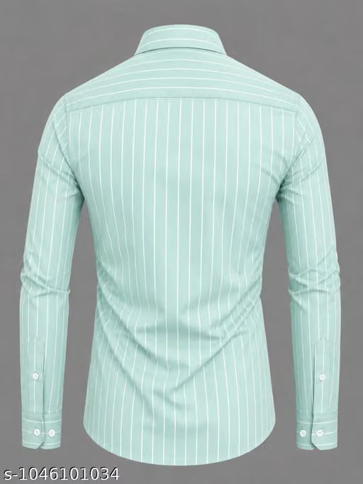 Men’s Cotton Printed Striped Shirt – Full Sleeve Casual Shirt