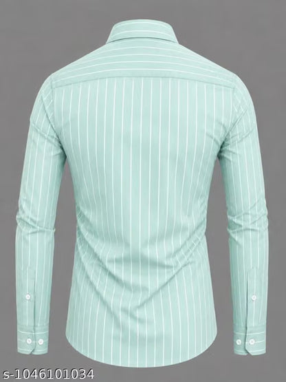 Men’s Cotton Printed Striped Shirt – Full Sleeve Casual Shirt
