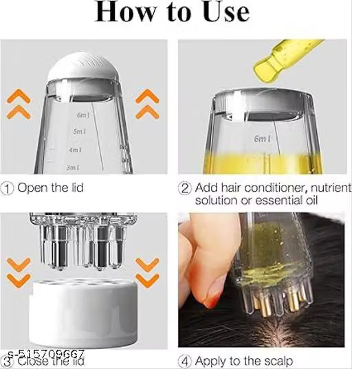 Scalp Applicator Bottle 6ml with Roller Comb Tip