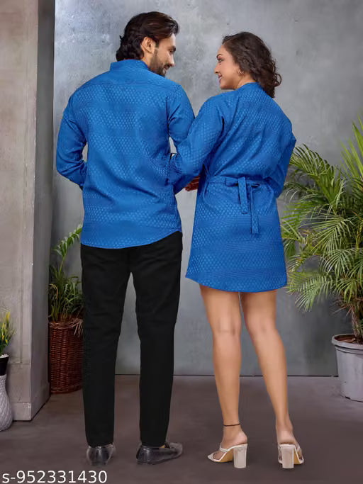 Couple Combo – Matching Short Kurta for Men & Tunic for Women