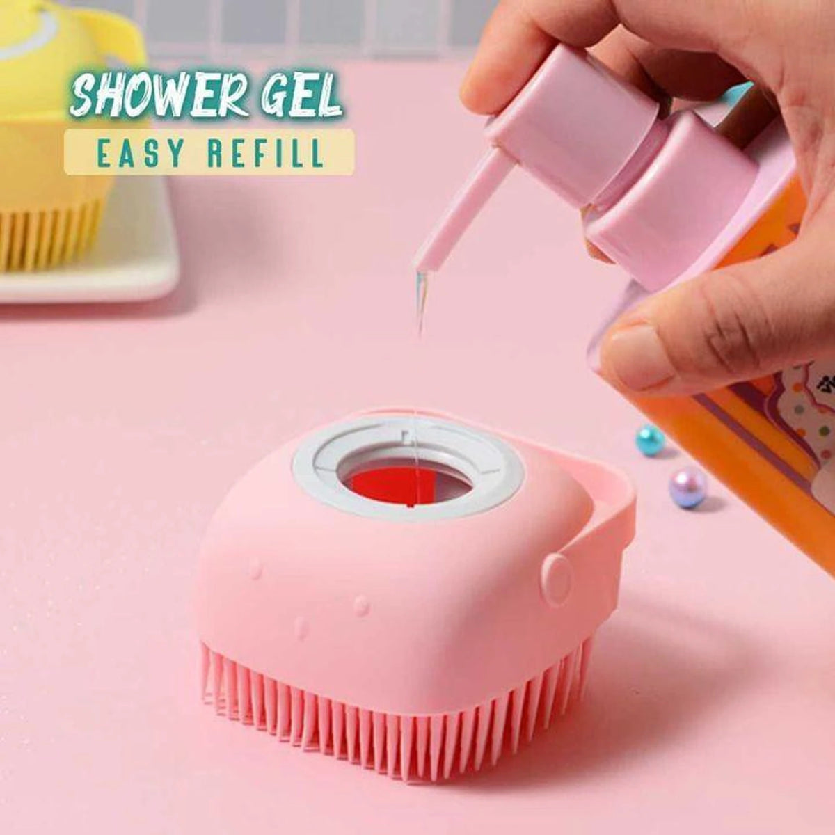 Soft Silicone Bath Brush & Body Scrubber Dispenser