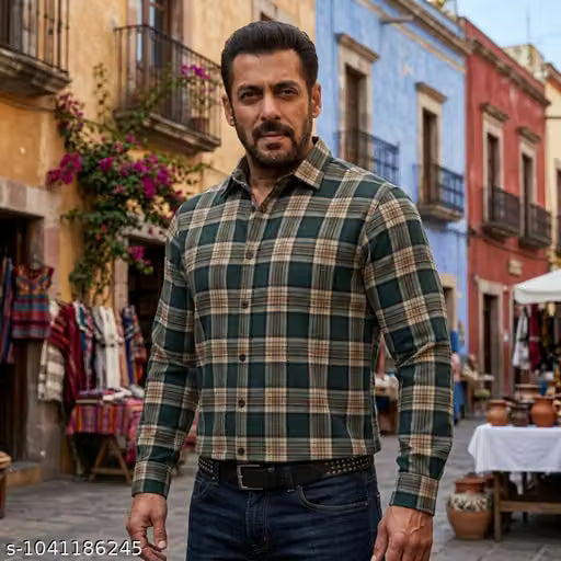 Men’s Premium Cotton Checked Casual Shirt – Full Sleeve Regular Fit