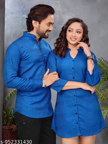 Couple Combo – Matching Short Kurta for Men & Tunic for Women