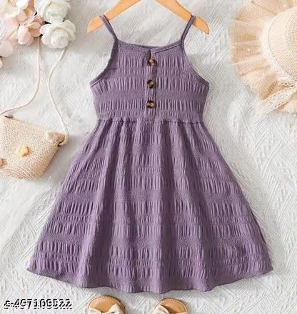 Attractive Girls’ Pink Sleeveless A-Line Frock & Dress