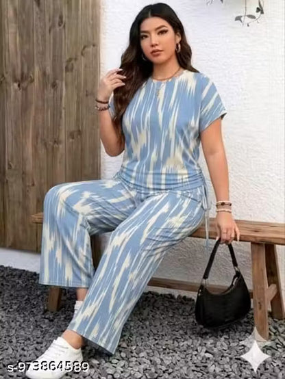 Trendy Women’s Printed Top & Bottom Co-Ord Set – Casual, Party & Active Wear